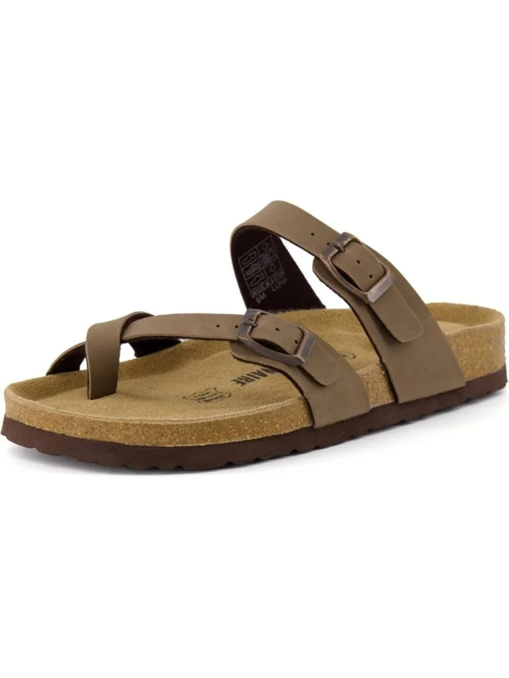 Comfortable Women's Cork Footbed Sandals with Crossover Straps - Stylish